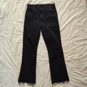 MOTHER The Hustler Ankle Fray Distressed Denim Jeans